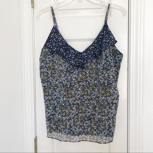 Banana Republic Factory Blue Ruffled Camisole Sleeveless